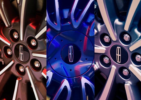 A compilation of three wheel designs shows the reflective quality of the brightmachined aluminum and a variety of spoke shapes featuring radial and directional lines | Bedford Lincoln PA in Bedford PA