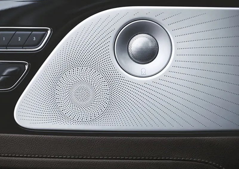 Two speakers of the available audio system are shown in a 2023 Lincoln Aviator® SUV | Bedford Lincoln PA in Bedford PA