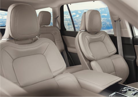 The interior of a 2023 Lincoln Aviator® SUV in the Sandstone interior color | Bedford Lincoln PA in Bedford PA