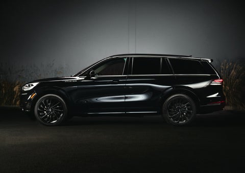 A 2024 Lincoln Aviator® SUV is shown in the Infinite Black exterior color | Bedford Lincoln PA in Bedford PA