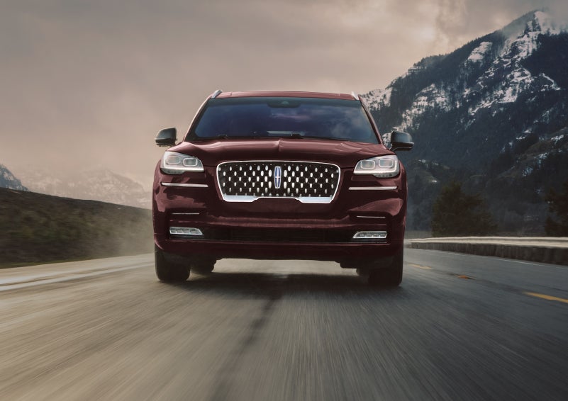 A 2024 Lincoln Aviator® SUV is shown in the Diamond Red exterior color. | Bedford Lincoln PA in Bedford PA