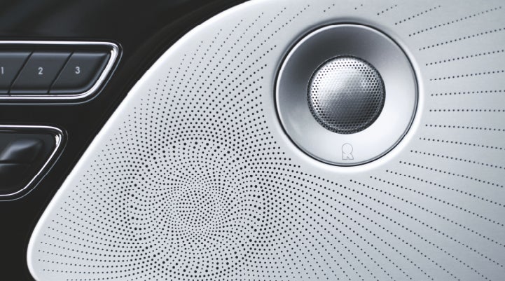 A stylish speaker cover of a 2024 Lincoln Aviator® SUV is shown | Bedford Lincoln PA in Bedford PA