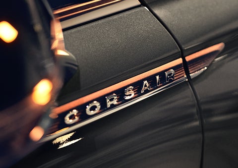 The stylish chrome badge reading “CORSAIR” is shown on the exterior of the vehicle. | Bedford Lincoln PA in Bedford PA