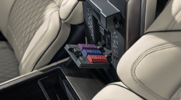Digital Scent cartridges are shown in the diffuser located in the center arm rest. | Bedford Lincoln PA in Bedford PA