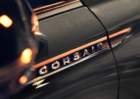 The stylish chrome badge reading “CORSAIR” is shown on the exterior of the vehicle. | Bedford Lincoln PA in Bedford PA