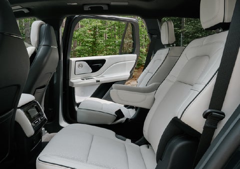 A side view of the second row with captain’s chairs in a 2027 Lincoln Aviator® Black Label™ SUV. | Bedford Lincoln PA in Bedford PA