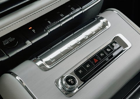 The piano key gear selector of a 2027 Lincoln Aviator® Back Label™ SUV. | Bedford Lincoln PA in Bedford PA